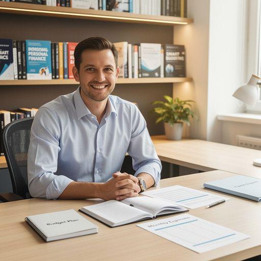 Pénzügyi tervezéshez kapcsolódó könyvek egy asztalon.