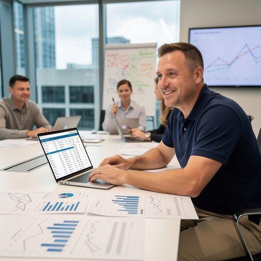 Középkorú pár, akik pénzügyi céljaikról beszélgetnek.